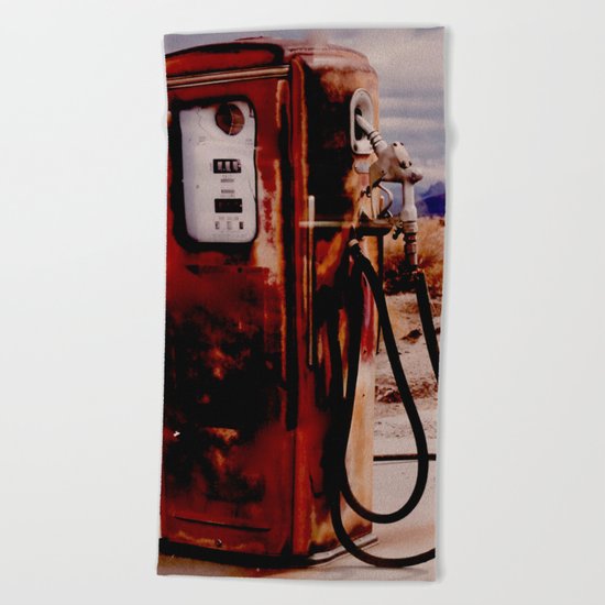 Old Gas Pump Beach Towel