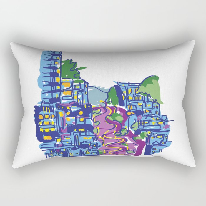 Lombard Street Abstract Rectangular Pillow