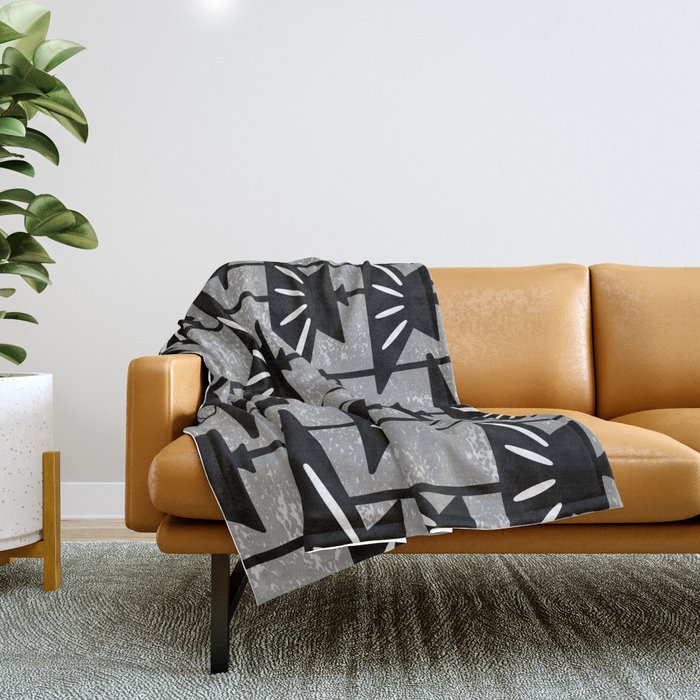 Mid Century Modern Pendant Lamp Composition Grey Throw Blanket