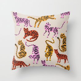 Tiger Collection – Pink & Yellow Palette Throw Pillow
