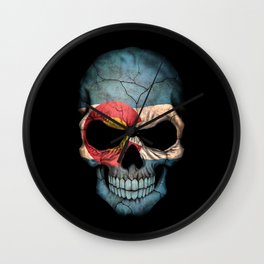 Dark Skull with Flag of Colorado Wall Clock