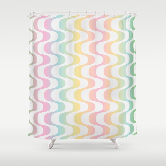 Gradient Copacabana Stripes Shower Curtain