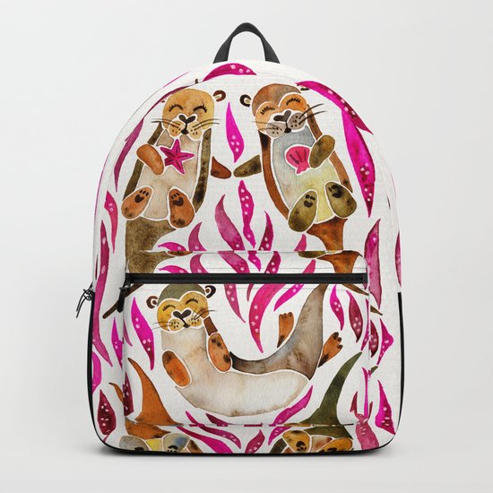 Otters – Pink Accents Backpack