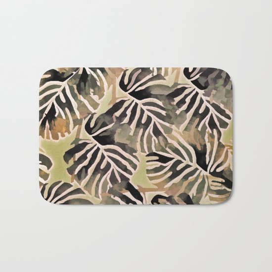 Vintage Leaf Abstract Bath Mat