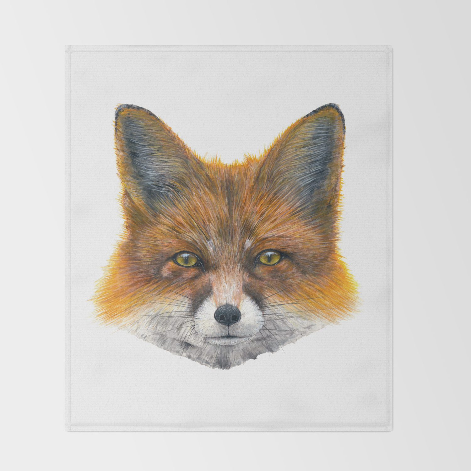 Fox Face Painting In Acrylic Throw Blanket By Sean Fleming