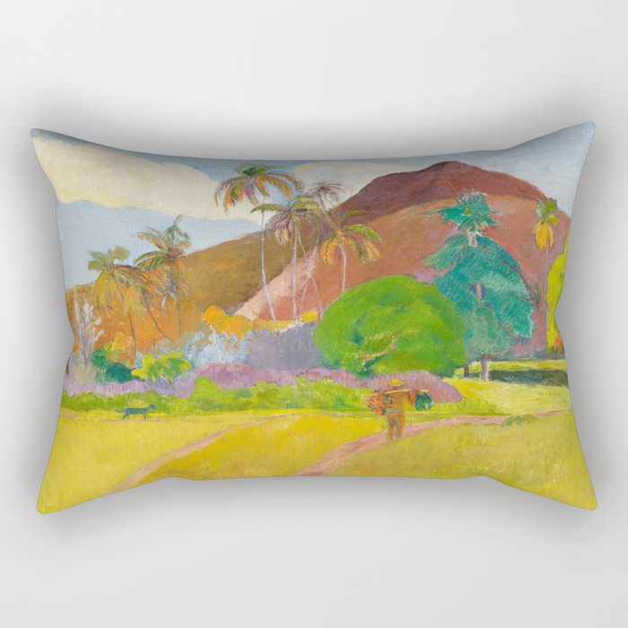 Tahitian Landscape by Paul Gauguin Rectangular Pillow