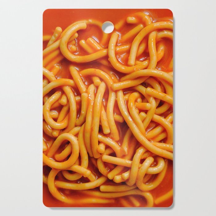Spaghetti Pasta Noodles In Red Tomato Sauce Photograph Pattern Cutting Board