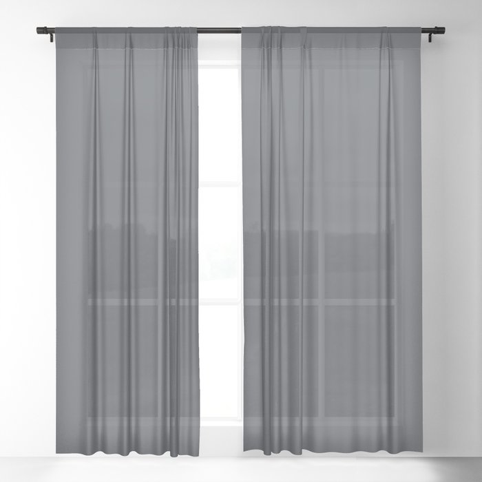 When Mail Had Meaning Dark Gray Blue Sheer Curtain By