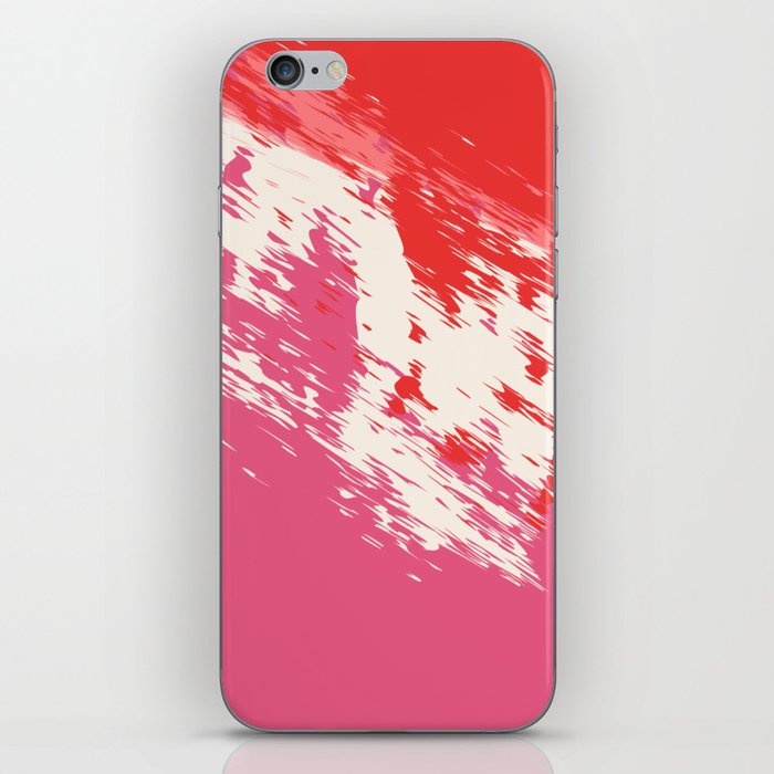 Brush - Abstract Colourful Art Design in Pink and Red iPhone Skin