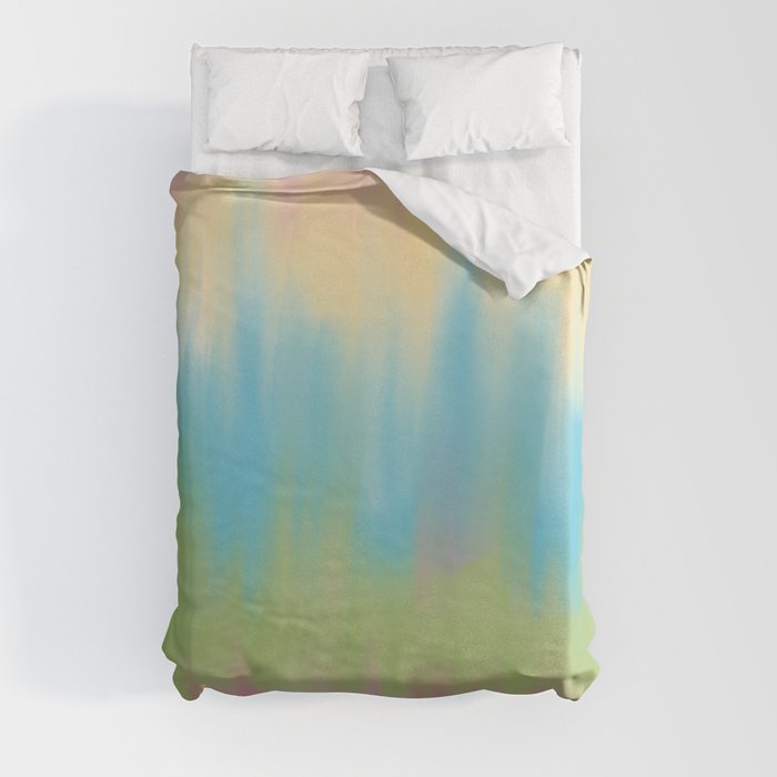 Rainbow Tie Dye Stripes Duvet Cover