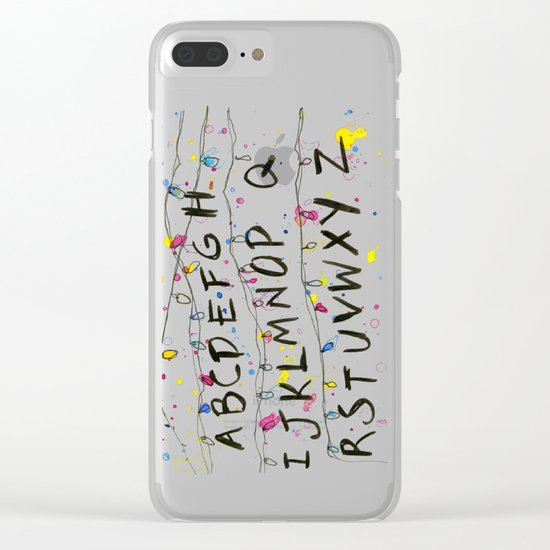 Stranger Things Alphabet Wall Christmas Lights Typography Clear iPhone Case