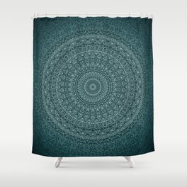 Bohemian Mandala Image Blue Shower Curtain