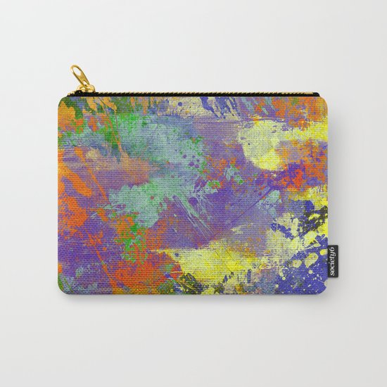 Signs Of Life - Vibrant, random paint splatter multi coloured abstract Carry-All Pouch