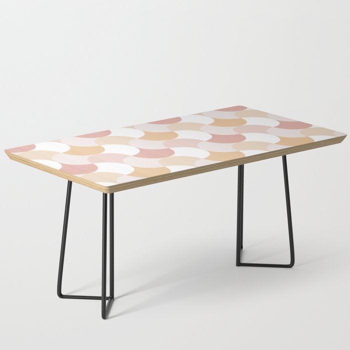 Pink and Peach Retro Geometric Pattern 4 Coffee Table