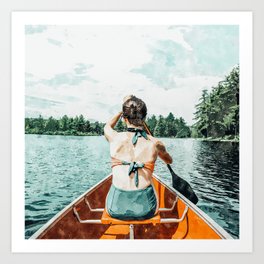 Row Your Own Boat | Woman Empowerment Confidence Painting | Positive Growth Mindset Boho Adventure  Art Print