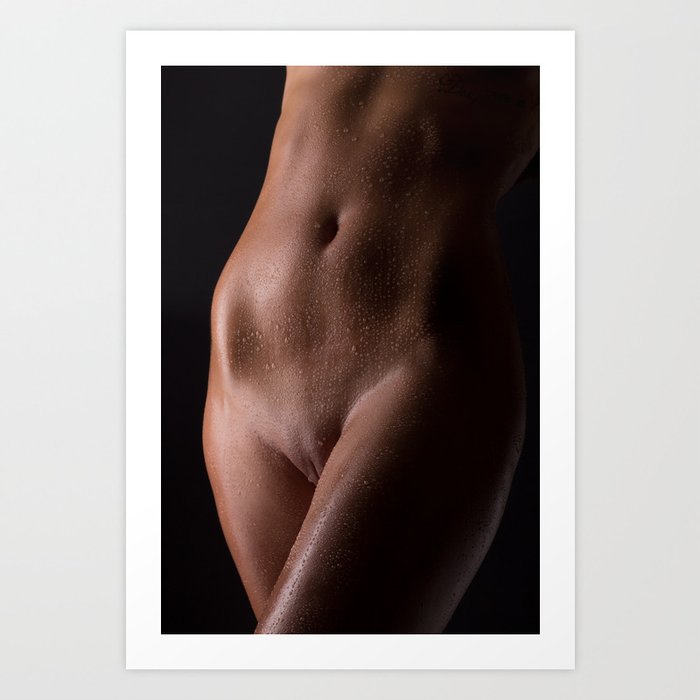 Naked woman body sculpture. Fine art photo of female body. Art Print