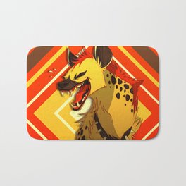 Hyena Bath Mat | Animal, Mixed Media, Nature, Illustration 