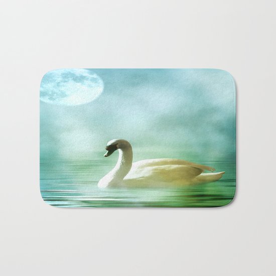 Moonlit Swan Bath Mat