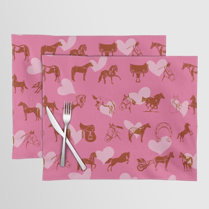 I LOVE HORSES - Pink Placemat