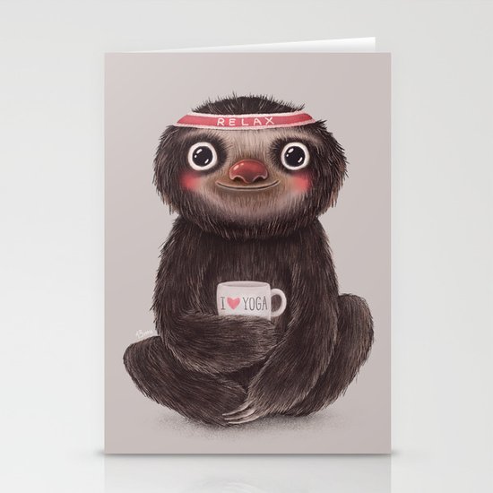Sloth I♥yoga Stationery Cards