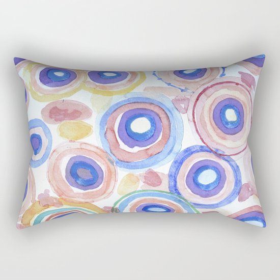 Picturesque Pastel Circles Pattern Rectangular Pillow