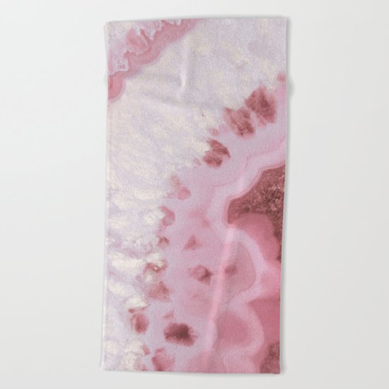 Millennial Pink Agate Beach Towel