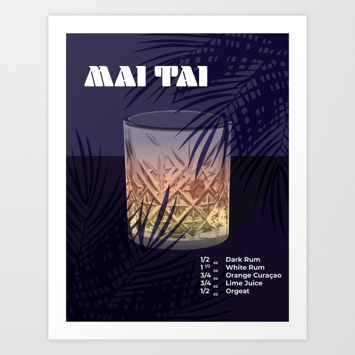 Mai Tais in Paradise - Tiki Cocktails Art Print