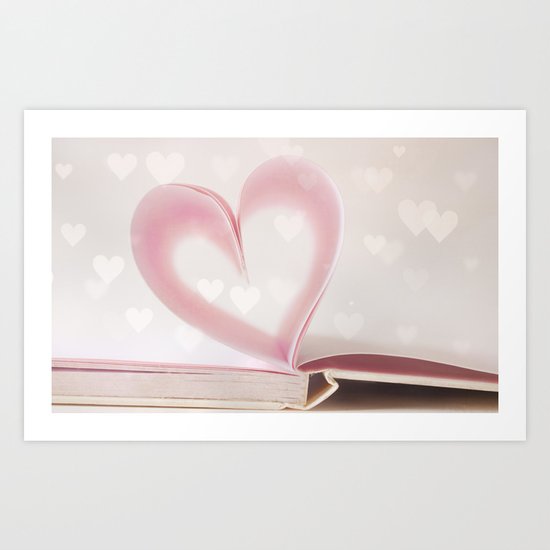 Valentine Pastel Bokeh Heart Art Print