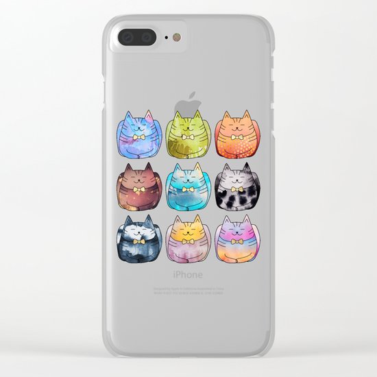 Colorful Cats Clear iPhone Case