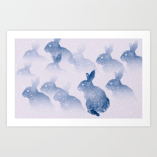 Snow bunny Art Print