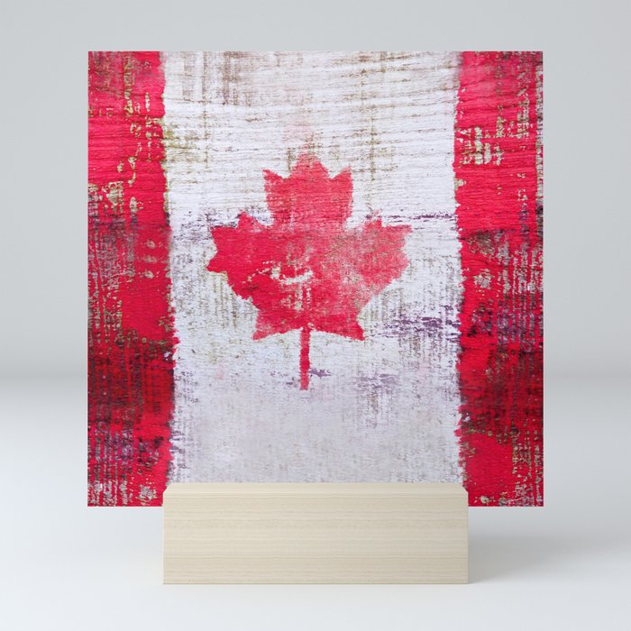 Canadian Flag Painting Tote Bag Abstract Maple Leaf Canada Mini Art Print