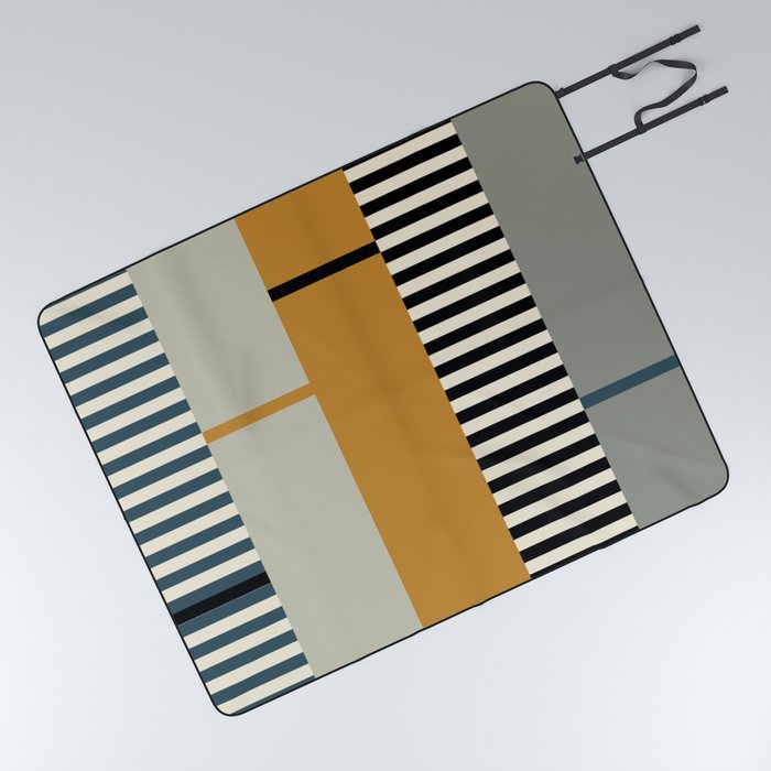 Irregular Stripes 2 neutral Picnic Blanket