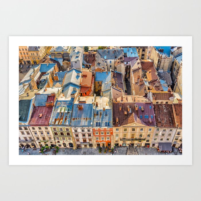 Old town roofs Art Print