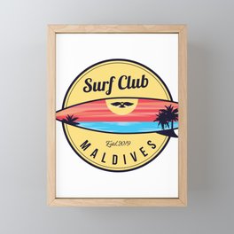 Maldives surf beach Framed Mini Art Print
