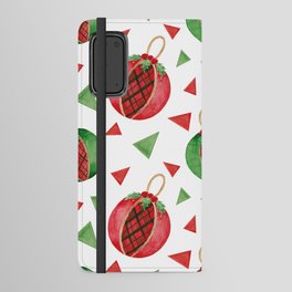 Watercolor Pattern, Balls with Holly on a White Background Android Wallet Case