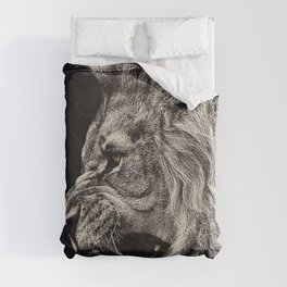 Angry Male Lion Duvet Cover