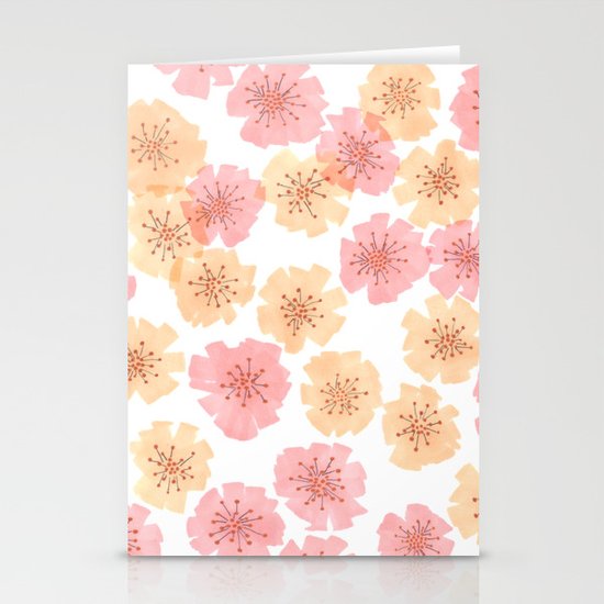 Pink Cherry Blossom Stationery Cards