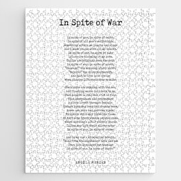 In Spite Of War - Angela Morgan Poem - Literature - Typewriter Print 1 Jigsaw Puzzle