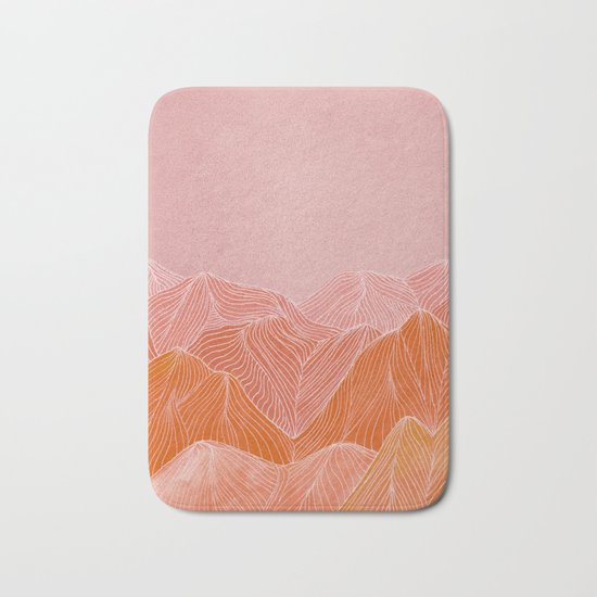 Lines in the mountains - pink II Bath Mat