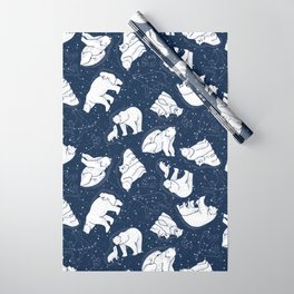 Polar Bear and Constellation Arctic Night Sky Stars Wrapping Paper