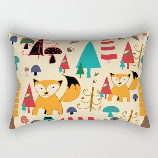 woodland fox Rectangular Pillow