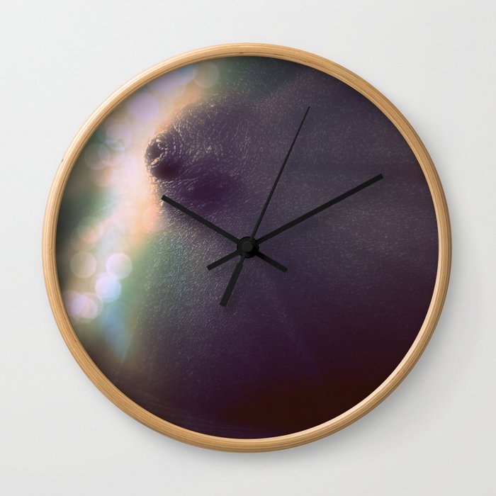 Magnificent Breast : Teal Bokah Sparkle Wall Clock
