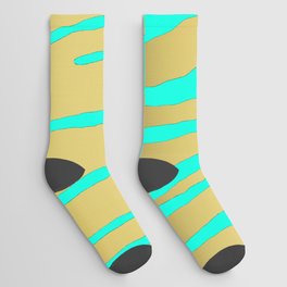 Gold Tiger Stripes Aqua Socks