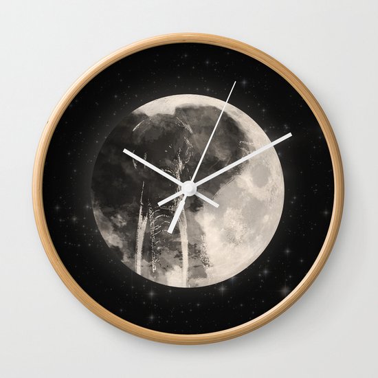 The Elephant in The Moon Wall Clock
