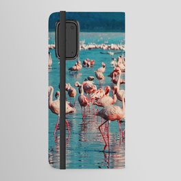 South Africa Photography - Beautiful Pink Flamingos In A Lake Android Wallet Case