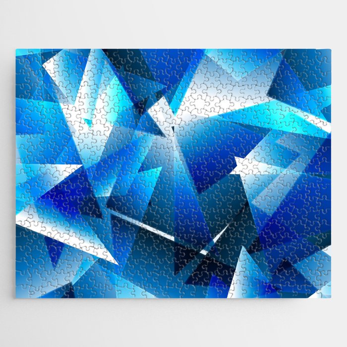 Abstract Blue Sharp Chaos. Jigsaw Puzzle