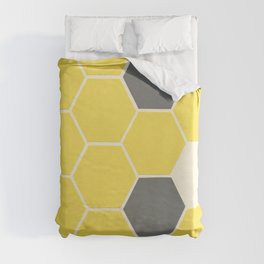 Yellow Honeycomb Duvet Cover