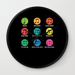 Classic Composers Classical Music Musical Notes Wall Clock