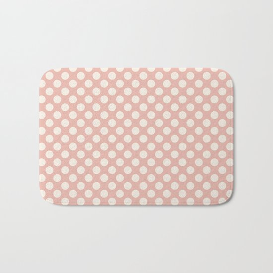 Polka dot dance on pink I -Polkadots pattern Bath Mat