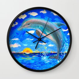 Baby Dolphin 5D Radiance Wall Clock